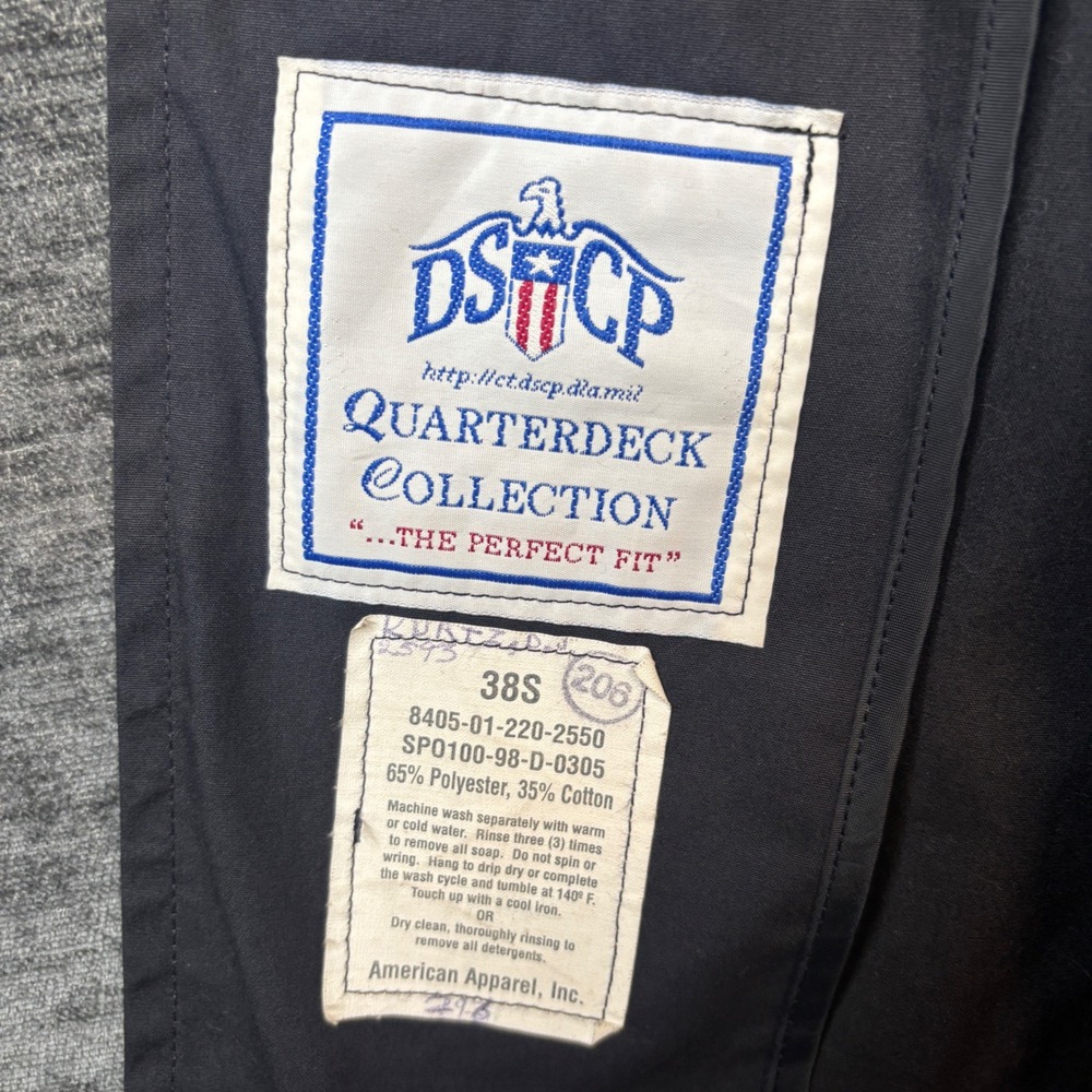 DSCP Quarterdeck Collection Black All Weather Trench Coat Men 38S Liner Military - Picture 4 of 12